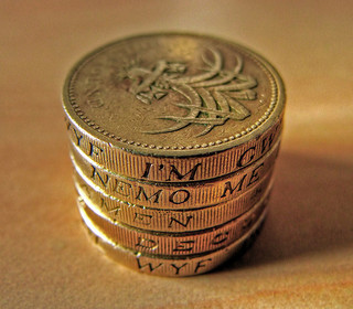 Stack of pound coins