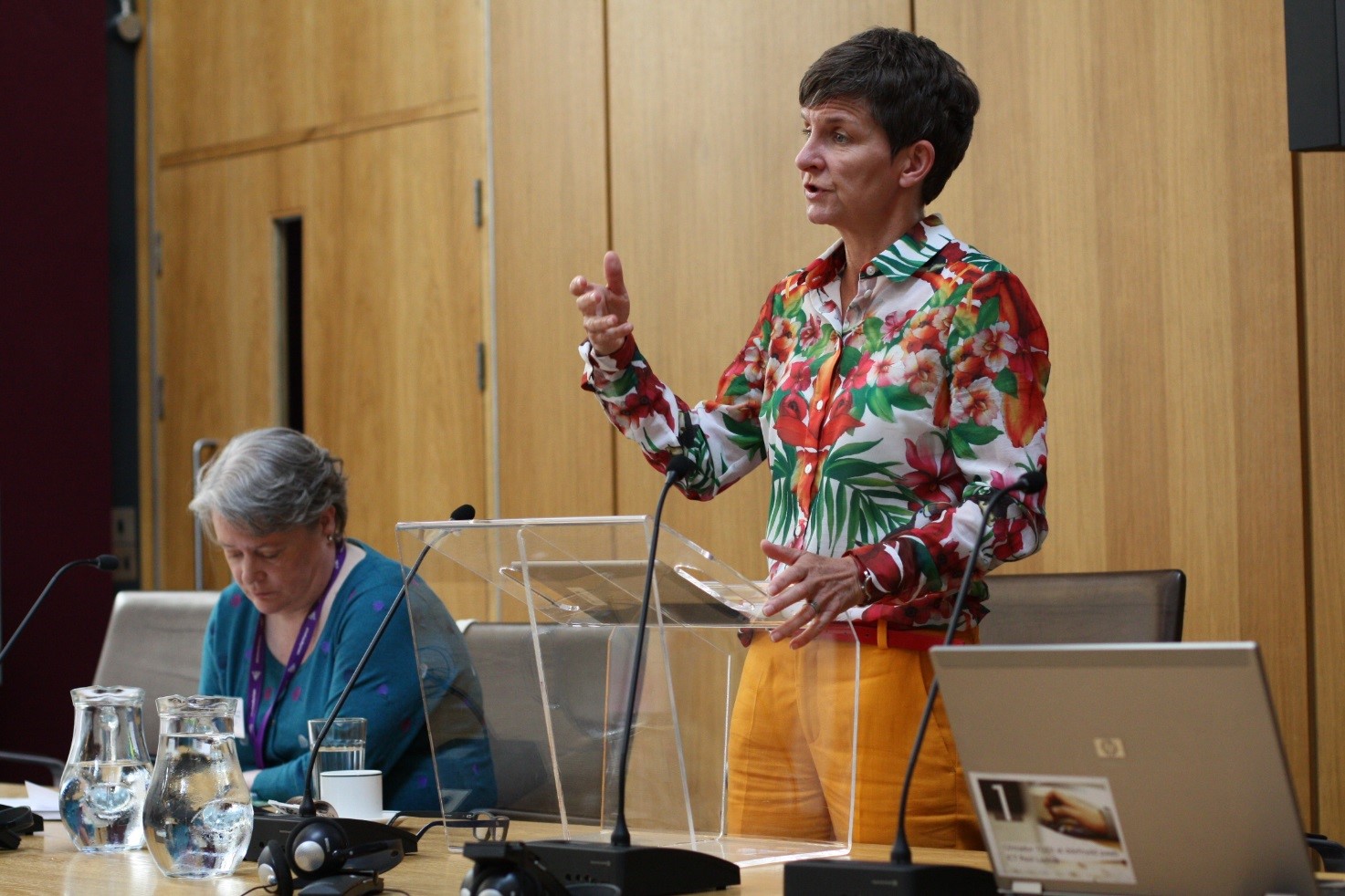 Image of Professor Laura McAllister delivering her key note speech