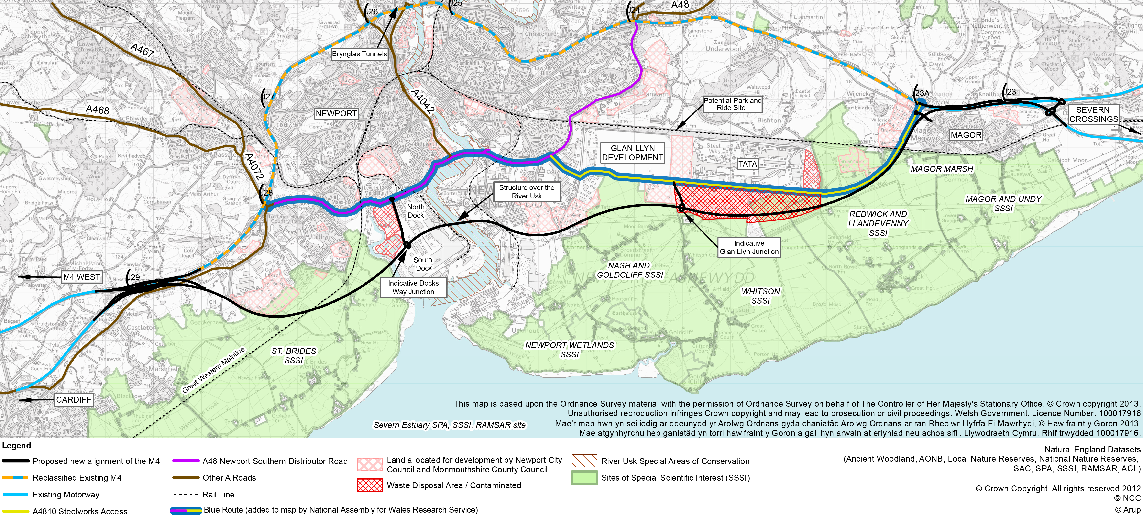 Map of M4 relief road