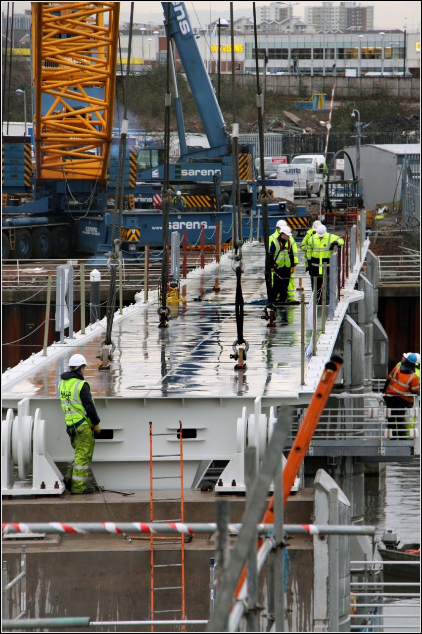 Construction of Pont y Werin, Cardiff